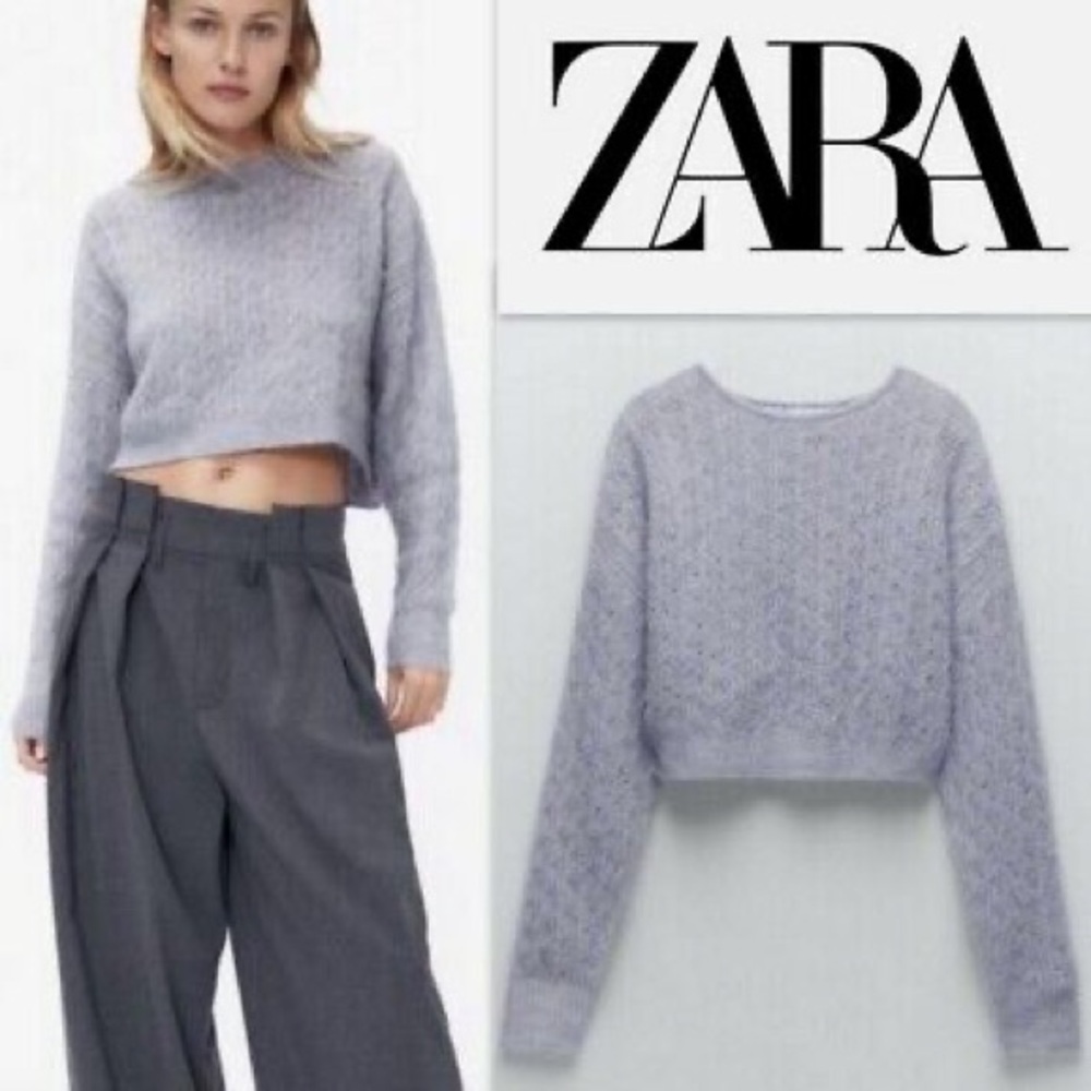 Zara Cream Coloured Cropped Sweater size S